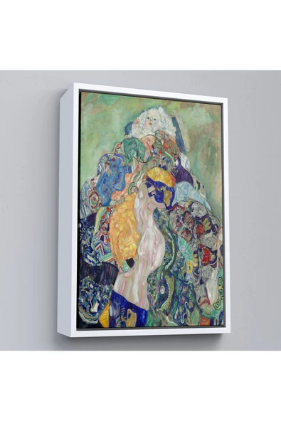 Trezon Ahşap Çerçeveli Gustav Klimt - Bebek Beşiği Tablo - Baby Cradle-8073 ürün görseli 1
