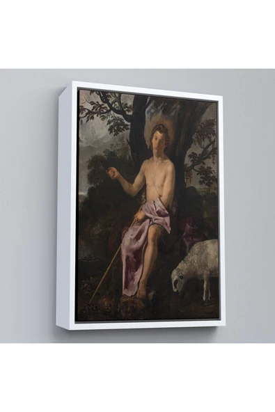 Trezon Ahşap Çerçeveli Diego Velazquez - Doğada Aziz Vaftizci Yahya Tablosu-7387 ürün görseli 1