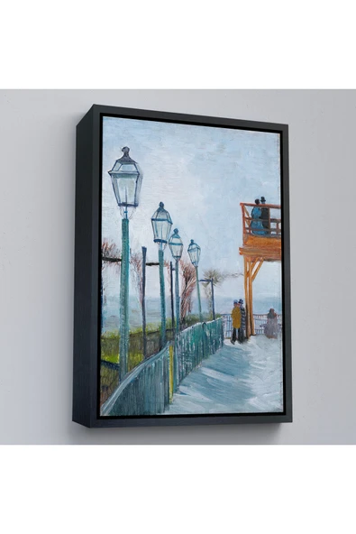 Trezon Ahşap Çerçeveli Vincent Van Gogh -Moulin De Blute-Fin Montmartre'Deki Terastablo-7454 ürün görseli 1