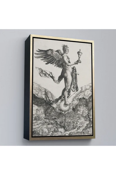 Trezon Ahşap Çerçeveli Albrecht Dürer - Nemesis Tablosu-7362 ürün görseli 1