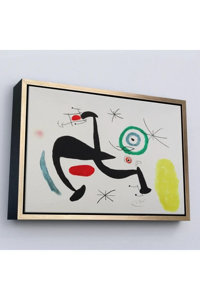 Trezon Ahşap Çerçeveli Joan Miro - Tosca Şarkısını Söyleyen Geyik Tablo-7089 ürün görseli 1