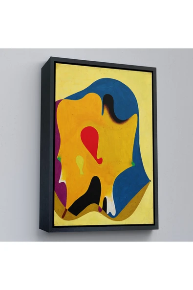 Trezon Ahşap Çerçeveli Joan Miro - Sürreal Tablo-7417 ürün görseli 1