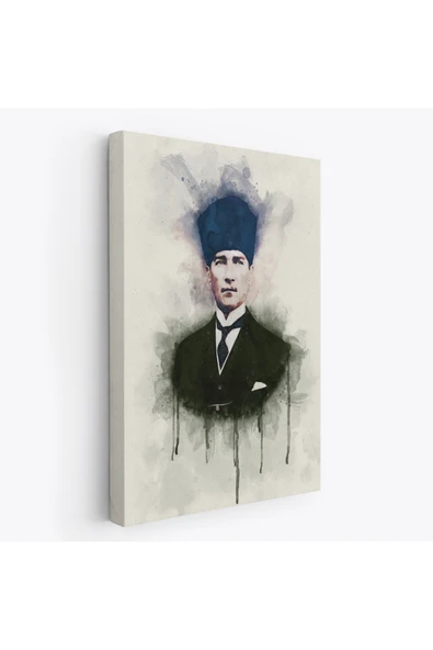 Trezon Atatürk Portre Tablosu Mustafa Kemal Atatürk Dikdörtgen Dekoratif Kanvas Tablo-CZ-77 ürün görseli 1