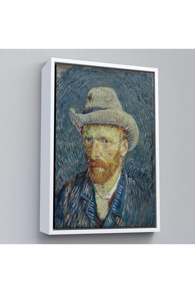 Trezon Ahşap Çerçeveli Vincent Van Gogh - Hasır Şapkalı Otoportre Tablosu-7481 ürün görseli 1