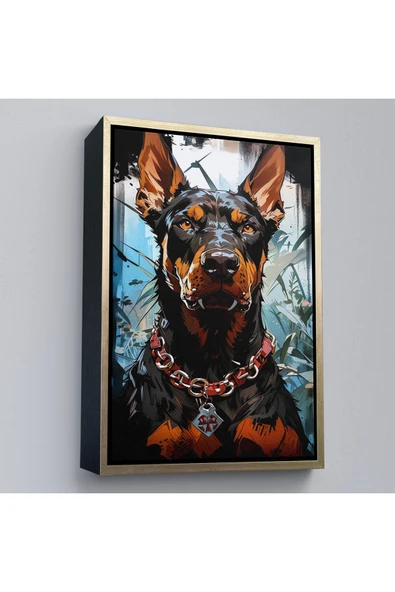Trezon Ahşap Çerçeveli Doberman Tablosu-7828 - Resim 2