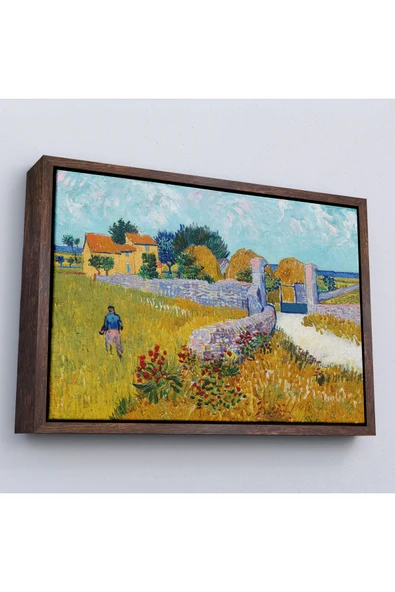 Trezon Ahşap Çerçeveli Vincent Van Gogh Provence’De Çiftlik Evi Tablo-7168 ürün görseli 1
