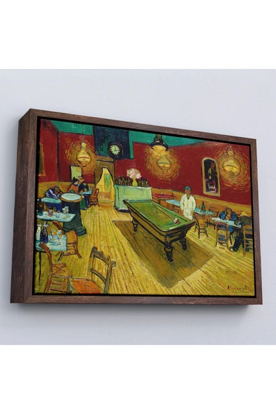 Trezon Ahşap Çerçeveli Vincent Van Gogh - Gece Kahvesi Tablosu - The Night Cafe-7161 ürün görseli 1