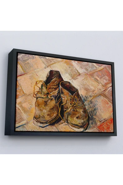 Trezon Ahşap Çerçeveli Vincent Van Gogh - Ayakkabılar Tablo - Shoes-7165 ürün görseli 1