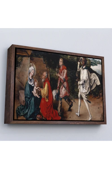 Trezon Ahşap Çerçeveli Albrecht Dürer - Magi'Nin Hayranlığı Tablosu-7049 ürün görseli 1