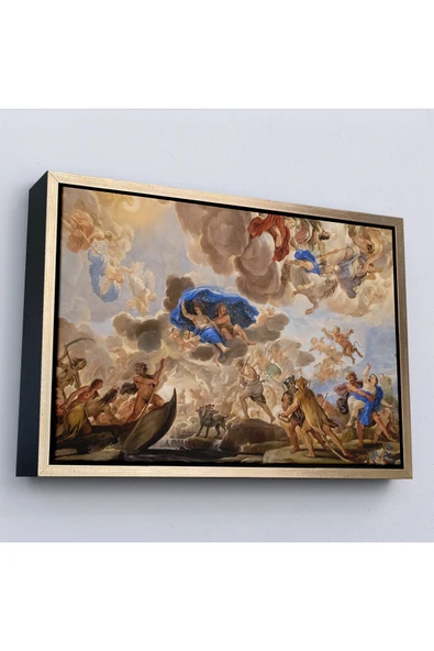 Trezon Ahşap Çerçeveli Floransa, İtalya Palazzo Medici'Nin Tavan Panoramik Görünüm Tablosu-7239 ürün görseli 1