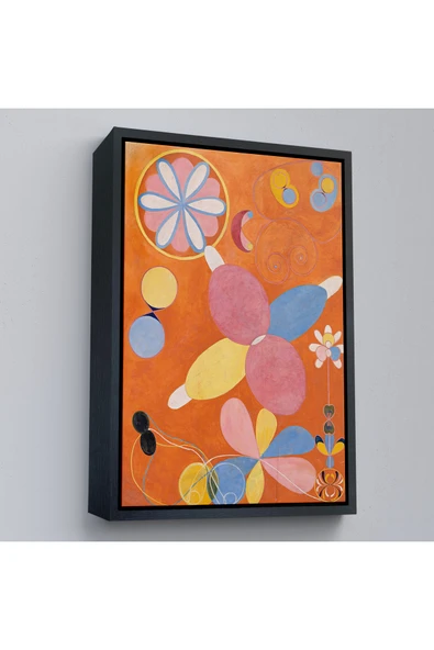 Trezon Ahşap Çerçeveli Hilma Af Klint - Turuncu Tablo - The Ten Largest No-7435 ürün görseli 1
