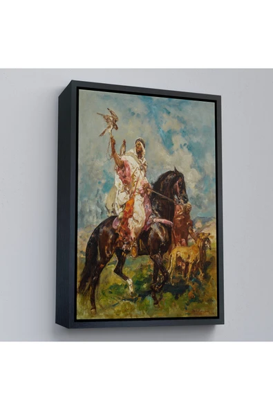 Trezon Ahşap Çerçeveli Henri Emilien Rousseau - Şahin Avcısı Tablo - The Falconer-7428 ürün görseli 1