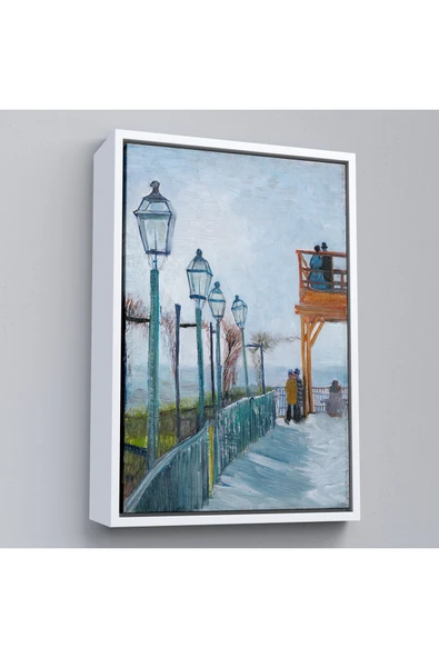 Trezon Ahşap Çerçeveli Vincent Van Gogh -Moulin De Blute-Fin Montmartre'Deki Terastablo-7454 ürün görseli 1
