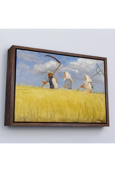 Trezon Ahşap Çerçeveli Anna Ancher - İşçiler Tablo - Harvesters-7156 ürün görseli 1