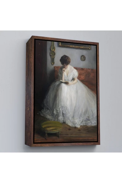 Trezon Ahşap Çerçeveli Jacques-Émile Blanche - Lucie Reading Tablosu-8041 ürün görseli 1