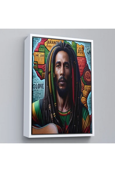 Trezon Ahşap Çerçeveli Bob Marley Tablosu-7714 ürün görseli 1