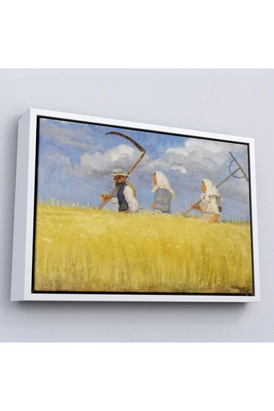 Trezon Ahşap Çerçeveli Anna Ancher - İşçiler Tablo - Harvesters-7156 ürün görseli 1