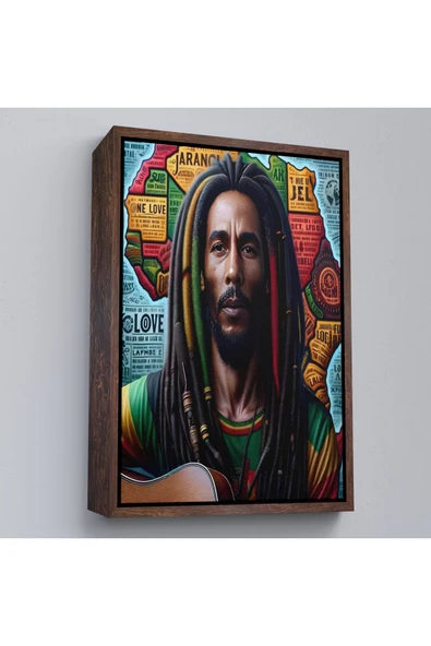 Trezon Ahşap Çerçeveli Bob Marley Tablosu-7714 ürün görseli 1