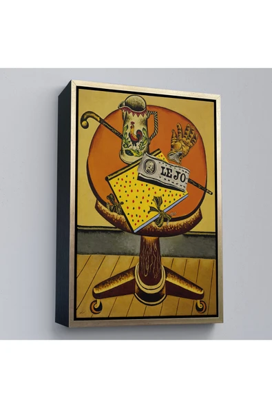Trezon Ahşap Çerçeveli Joan Miro'Nun Eldiveni Ve Gazetesi Tablo - Glove And Newspaper-7411 ürün görseli 1