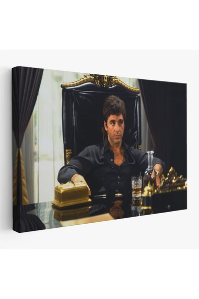 Trezon Scarface Alpacino İtalyan Mafya Kanvas Tablo-5137 ürün görseli 1