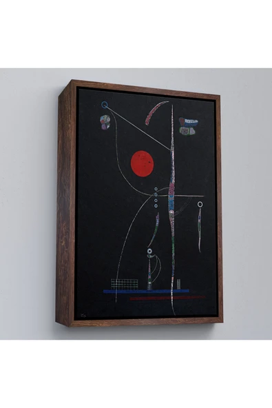 Trezon Ahşap Çerçeveli Wassily Kandinsky - Kırmızı Vurgu Tablosu-7496 ürün görseli 1
