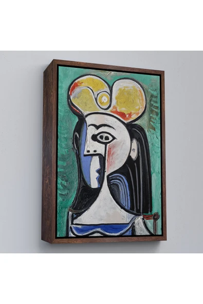Trezon Ahşap Çerçeveli Pablo Picasso - Jaqueline Roque Portre Tablosu-8087 ürün görseli 1