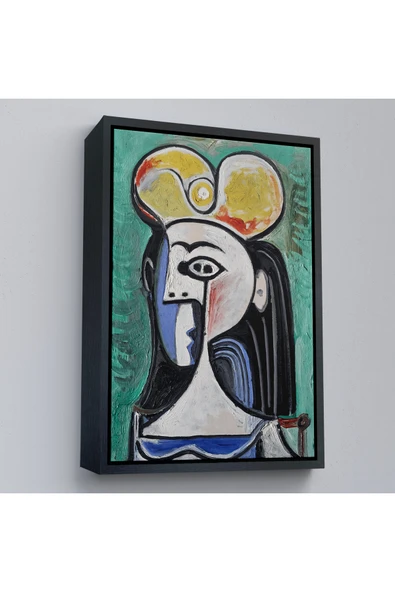 Trezon Ahşap Çerçeveli Pablo Picasso - Jaqueline Roque Portre Tablosu-8087 ürün görseli 1