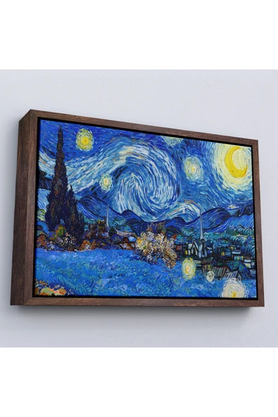 Trezon Ahşap Çerçeveli Vincent Van Gogh - Yıldızlı Geceler Tablo-7151 ürün görseli 1