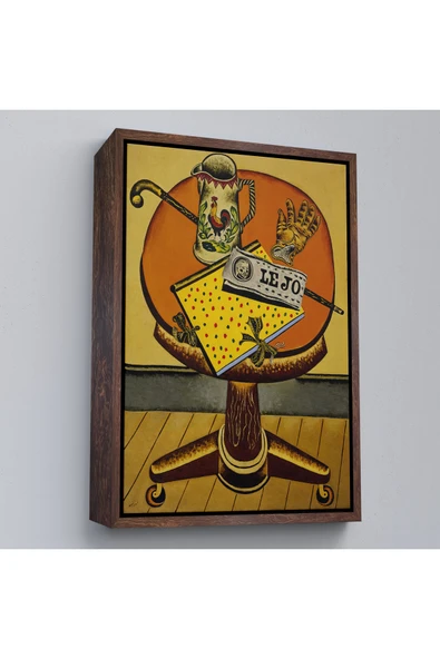 Trezon Ahşap Çerçeveli Joan Miro'Nun Eldiveni Ve Gazetesi Tablo - Glove And Newspaper-7411 ürün görseli 1