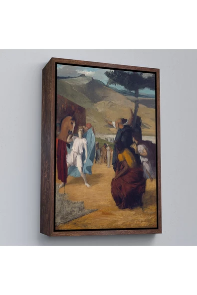 Trezon Ahşap Çerçeveli Edgar Degas - İskender Ve Bucephalus Tablosu-8056 ürün görseli 1