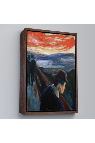 Trezon Ahşap Çerçeveli Edvard Munch - Çaresizlik Tablosu - Despair-8108 ürün görseli 1