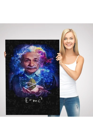 Trezon Albert Einstein E=mc2 Kanvas Tablo, Matematik Öğretmeninin Hediyesi-5244 - Resim 3