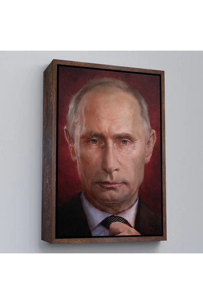 Trezon Ahşap Çerçeveli Vladimir Putin Rusya Devlet Başkanı Tablo-7768 ürün görseli 1