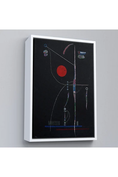 Trezon Ahşap Çerçeveli Wassily Kandinsky - Kırmızı Vurgu Tablosu-7496 ürün görseli 1
