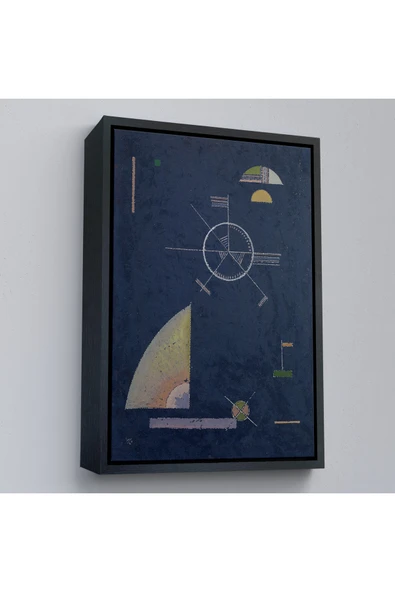 Trezon Ahşap Çerçeveli Wassily Kandinsky - Donuk Gri Tablosu-7489 ürün görseli 1