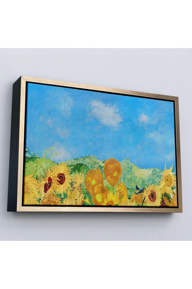 Trezon Ahşap Çerçeveli Vincent Van Gogh - Ayçiçekleri Tablo-7153 ürün görseli 1