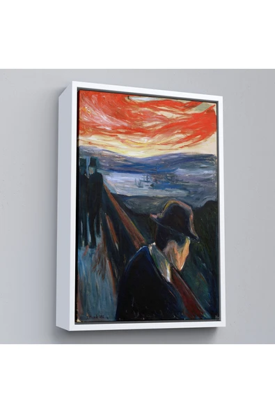 Trezon Ahşap Çerçeveli Edvard Munch - Çaresizlik Tablosu - Despair-8108 ürün görseli 1