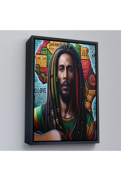 Trezon Ahşap Çerçeveli Bob Marley Tablosu-7714 ürün görseli 1