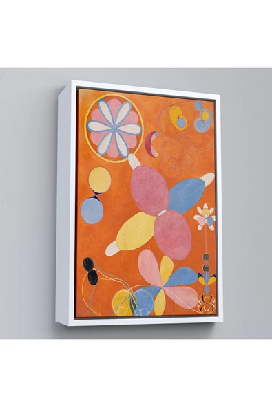 Trezon Ahşap Çerçeveli Hilma Af Klint - Turuncu Tablo - The Ten Largest No-7435 ürün görseli 1