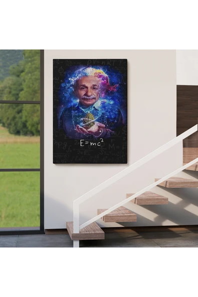 Trezon Albert Einstein E=mc2 Kanvas Tablo, Matematik Öğretmeninin Hediyesi-5244 - Resim 4