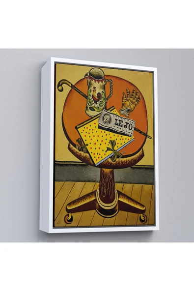 Trezon Ahşap Çerçeveli Joan Miro'Nun Eldiveni Ve Gazetesi Tablo - Glove And Newspaper-7411 ürün görseli 1