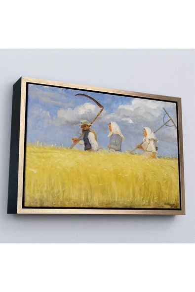 Trezon Ahşap Çerçeveli Anna Ancher - İşçiler Tablo - Harvesters-7156 ürün görseli 1
