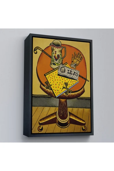 Trezon Ahşap Çerçeveli Joan Miro'Nun Eldiveni Ve Gazetesi Tablo - Glove And Newspaper-7411 ürün görseli 1