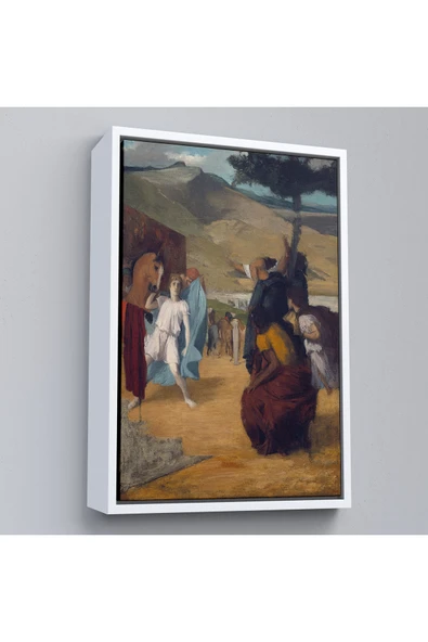 Trezon Ahşap Çerçeveli Edgar Degas - İskender Ve Bucephalus Tablosu-8056 ürün görseli 1