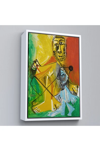 Trezon Ahşap Çerçeveli Pablo Picasso - Adam Ve Çocuk Tablosu - Homme Et Enfant-7328 ürün görseli 1