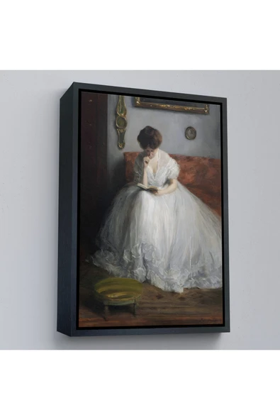 Trezon Ahşap Çerçeveli Jacques-Émile Blanche - Lucie Reading Tablosu-8041 ürün görseli 1