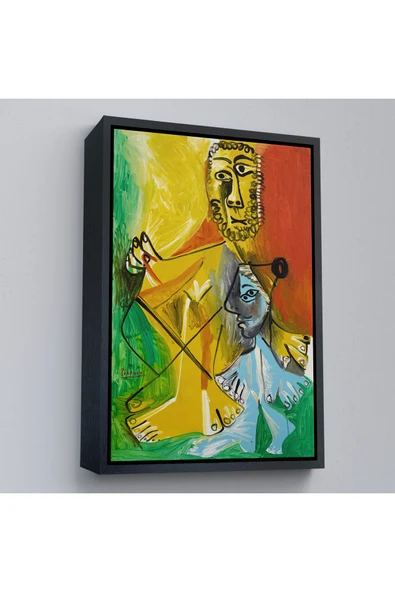 Trezon Ahşap Çerçeveli Pablo Picasso - Adam Ve Çocuk Tablosu - Homme Et Enfant-7328 ürün görseli 1