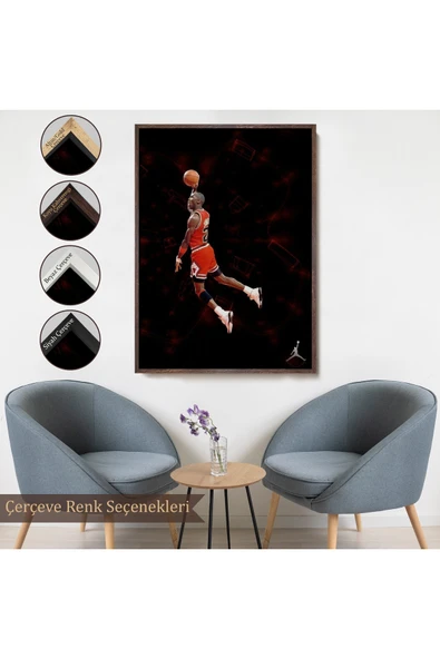 Trezon Ahşap Çerçeveli Michael Jordan Tablo-7751 - Resim 7