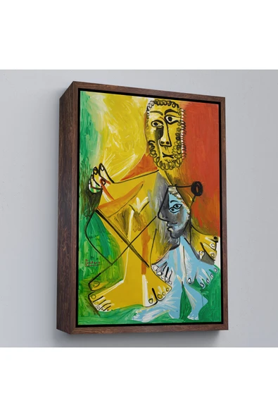 Trezon Ahşap Çerçeveli Pablo Picasso - Adam Ve Çocuk Tablosu - Homme Et Enfant-7328 ürün görseli 1