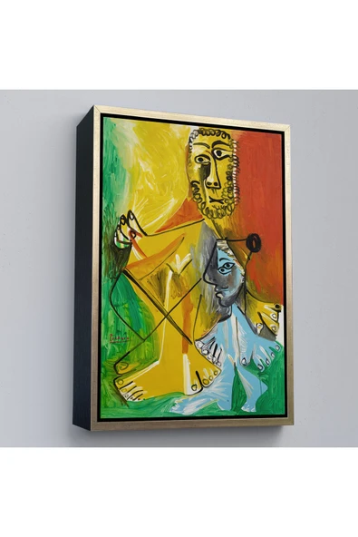 Trezon Ahşap Çerçeveli Pablo Picasso - Adam Ve Çocuk Tablosu - Homme Et Enfant-7328 ürün görseli 1